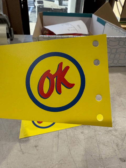 OK CHEVROLET FLAG IN YELLOW VINYL FLAG