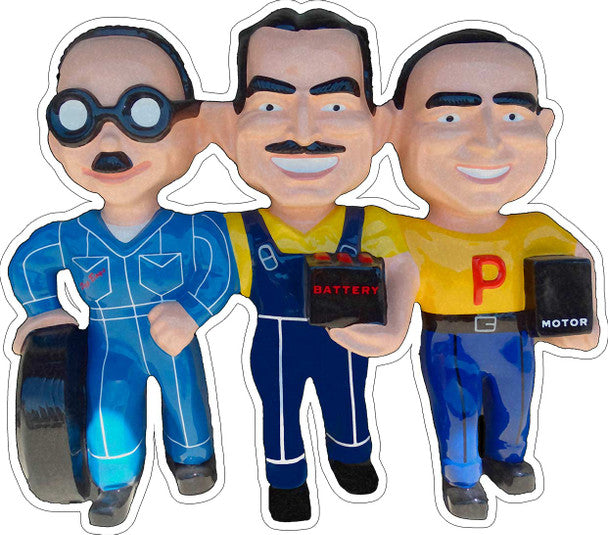PEP BOYS MANNY MOE AND JACK METAL SIGN.