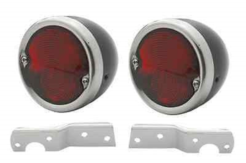 TAIL LIGHT SET 1955 1956 1957 1958 1959 STEPSIDE TRUCK BLACK HOUSING