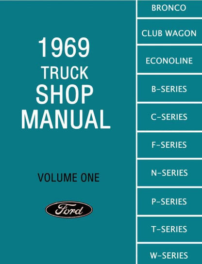 1969 Ford Truck Shop Manual 2 Book Set; Volume 1 and Volumes 2, 3 & 4