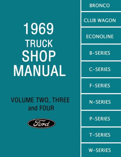 1969 Ford Truck Shop Manual 2 Book Set; Volume 1 and Volumes 2, 3 & 4