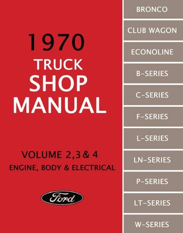1970 Ford Truck Shop Manual 2 Book Set; Volume 1 & 5 and Volume 2, 3 & 4
