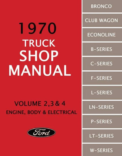 1970 Ford Truck Shop Manual 2 Book Set; Volume 1 & 5 and Volume 2, 3 & 4