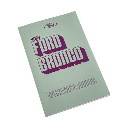 1975 Ford Bronco Owner's Manual