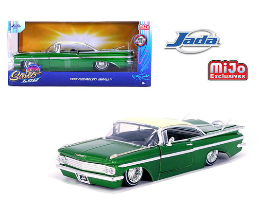 1:24 1959 Chevrolet Impala SS Lowrider Wire Wheels – Two-Tone GREEN