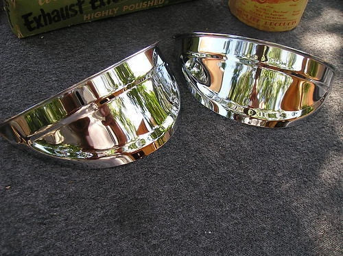 Chrome Headlight Visor with Rise Lip 7” 1 PAIR