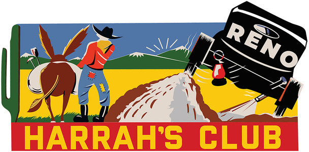 Harrah's Club Reno Laser Cut Metal Sign
