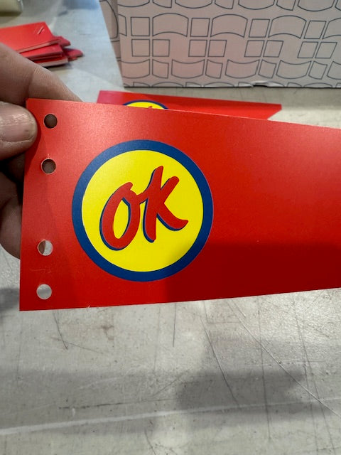 OK CHEVROLET FLAG IN RED  VINYL FLAG