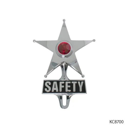 SAFETY STAR LICENSE PLATE TOPPER POLISHED WITH WORKING LIGHT