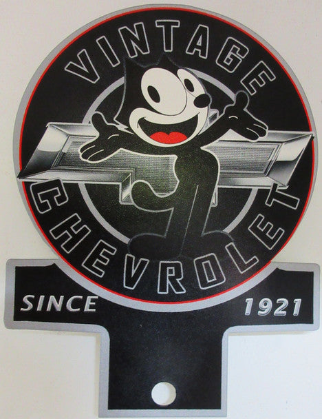 VINTAGE CHEVROLET LICENSE PLATE TOPPER