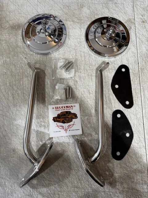 1967 CHEVROLET TRUCK MIRROR KIT 1967 GMC TRUCK screws & gaskets RIBBED  MIRROR (Copy)
