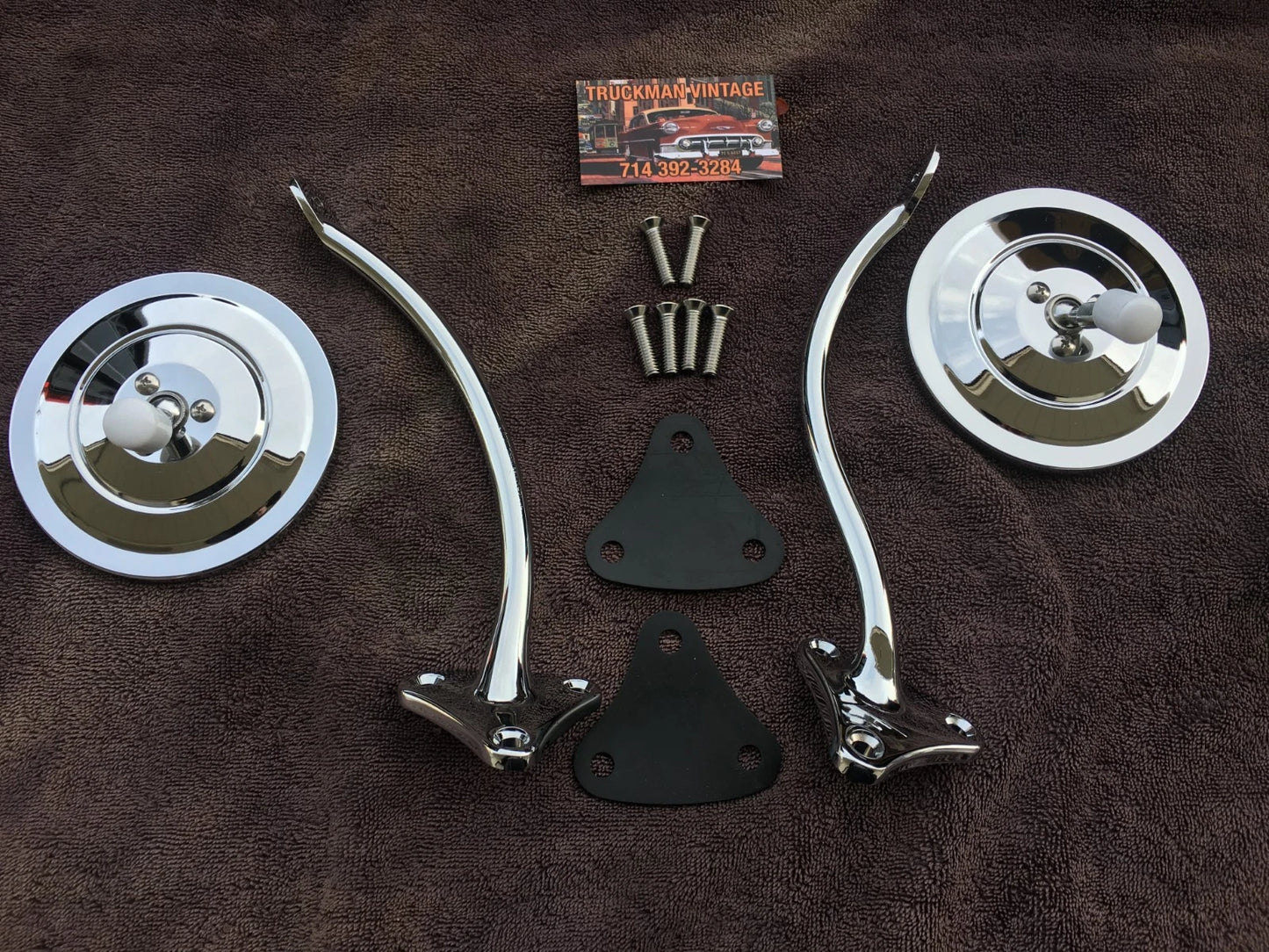 1955 1956 1957 1958 1959 CHEVROLET TRUCK EXTERIOR MIRROR KIT RIBBED  MIRROR HEAD (Copy) (Copy)