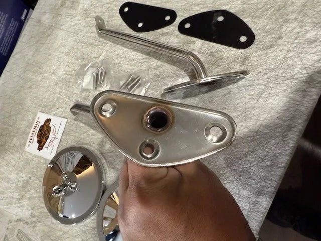 1967 CHEVROLET TRUCK MIRROR KIT 1967 GMC TRUCK screws & gaskets RIBBED  MIRROR (Copy)