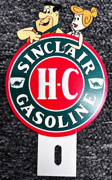 Sinclair Gasoline Metal License Plate Topper THE FLINTSTONES